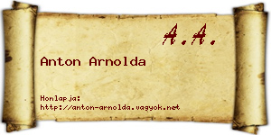 Anton Arnolda névjegykártya